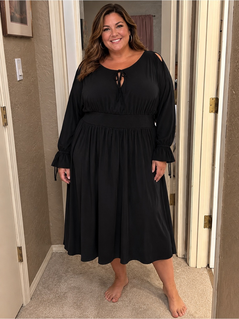 Black cold shoulder dress - never worn!